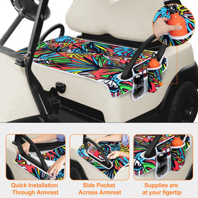 PGmoon side pockets keep sunglasses, balls, gloves organized during rounds.