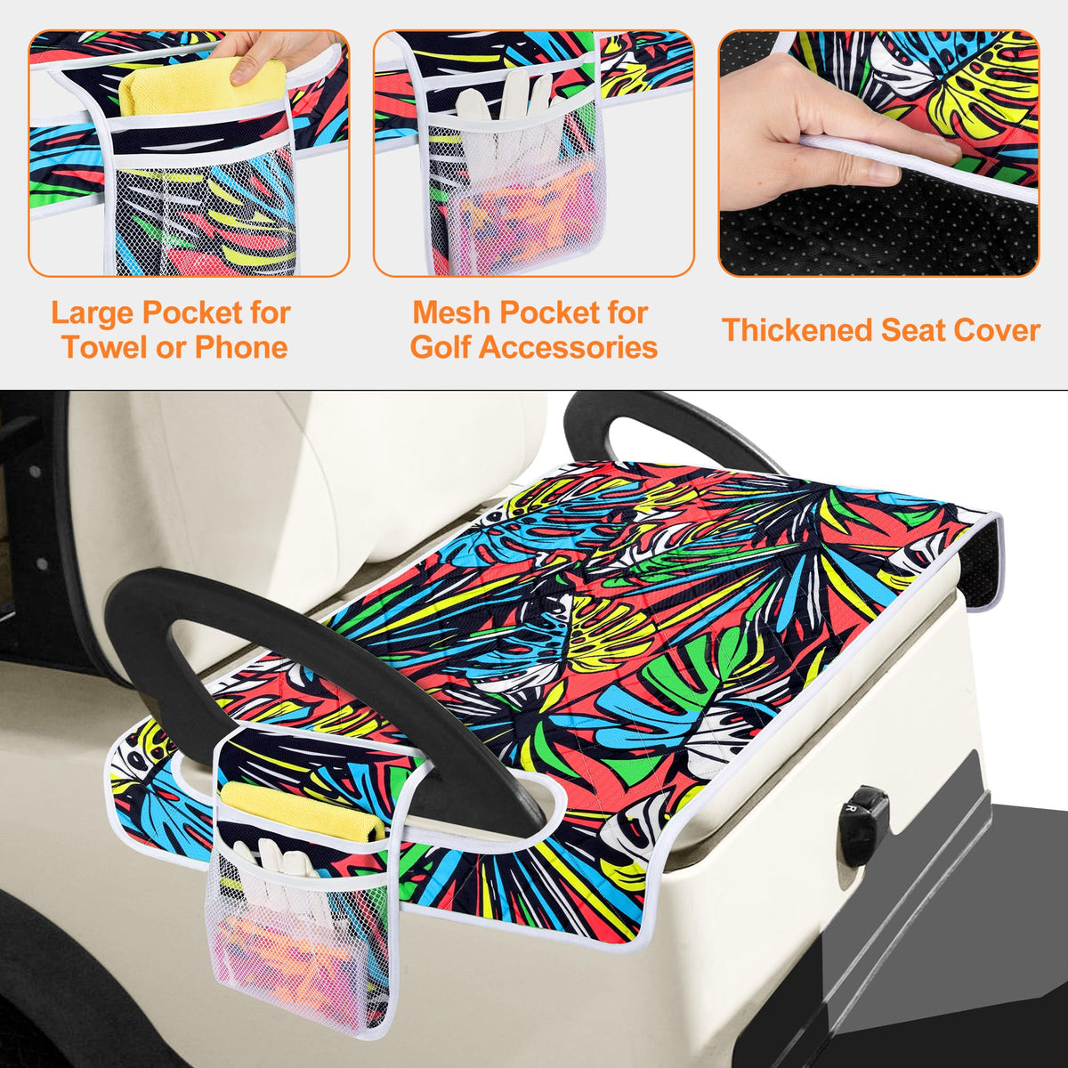 PGmoon universal fit armrests enables easy installation on most carts.