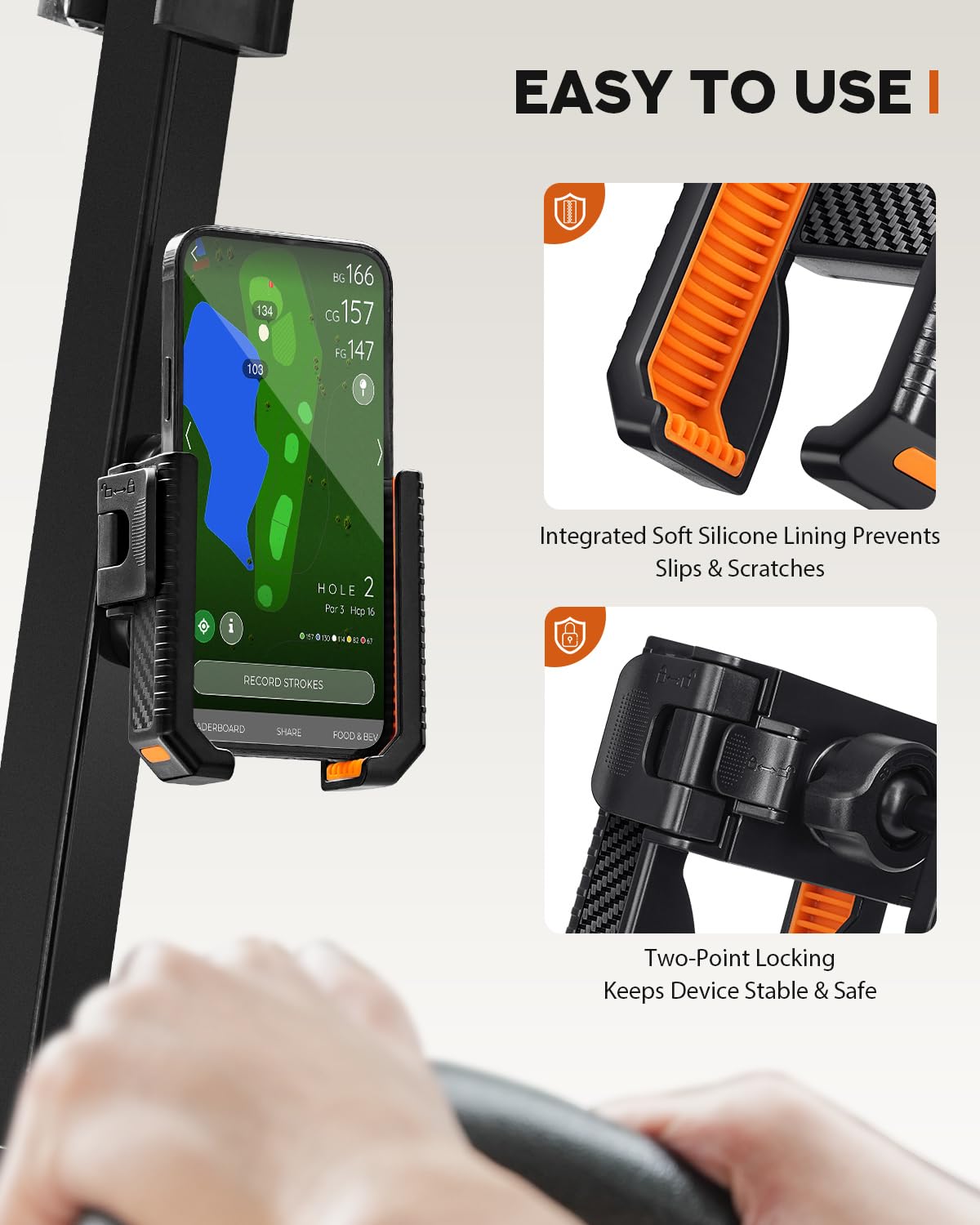 PHCOHIDO universal-fit phone mount adapts to any smartphone on the go.