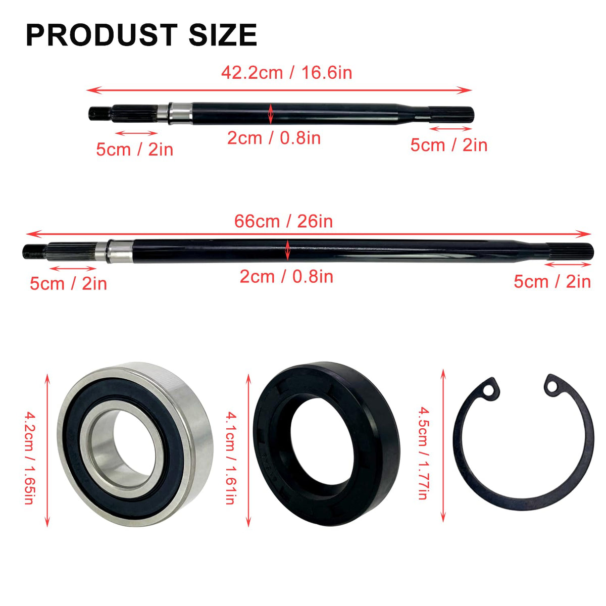 Phoddar rear axle shaft kit passenger side 20377-G12 for EZGO TXT enhances steering control.