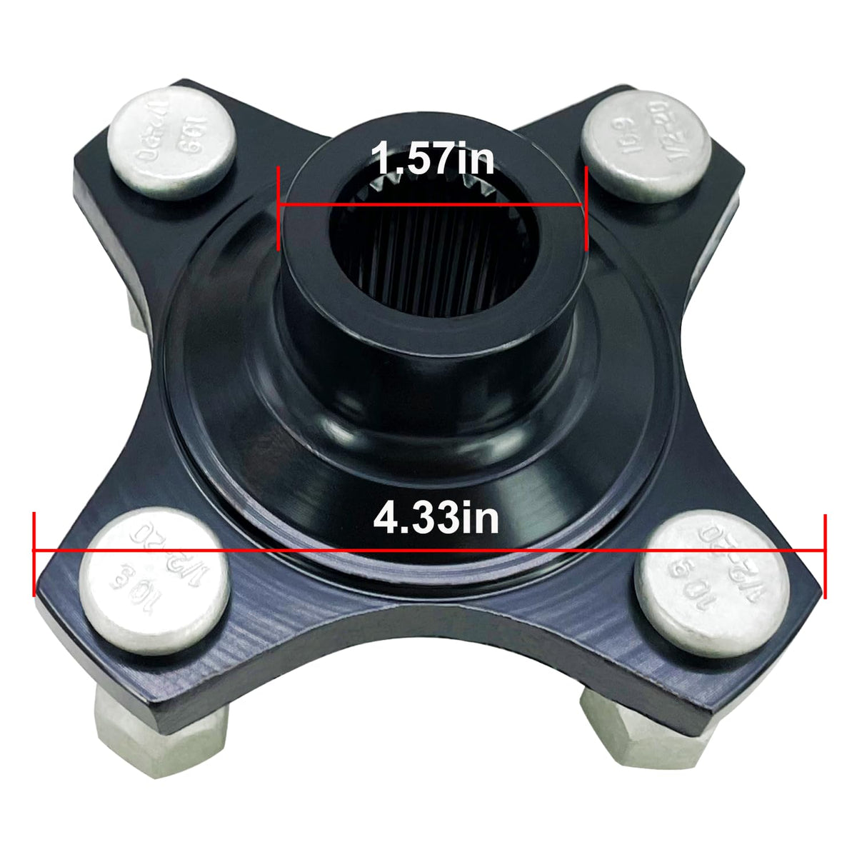 Phoddar rear wheel hub assembly for Carryall, robust die-cast iron construction.