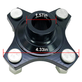 Phoddar rear wheel hub assembly for Carryall, robust die-cast iron construction.