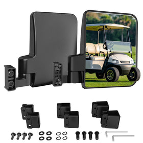Piclafe no drill golf cart side mirror front view improves wide rear visibility.