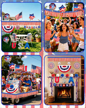 Piemow mini hand flags show bold national pride on every cart.