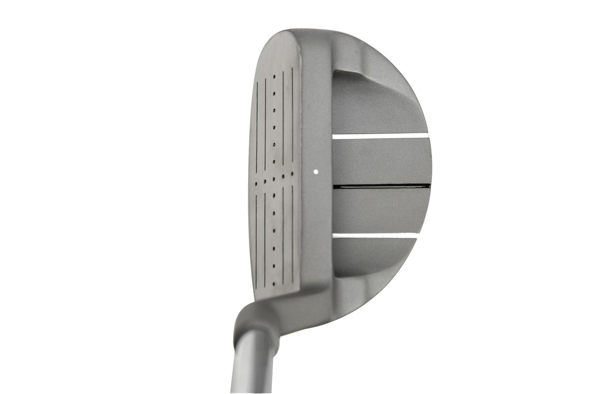 Pinemeadow Golf Chipper 37° loft side view highlights address position.