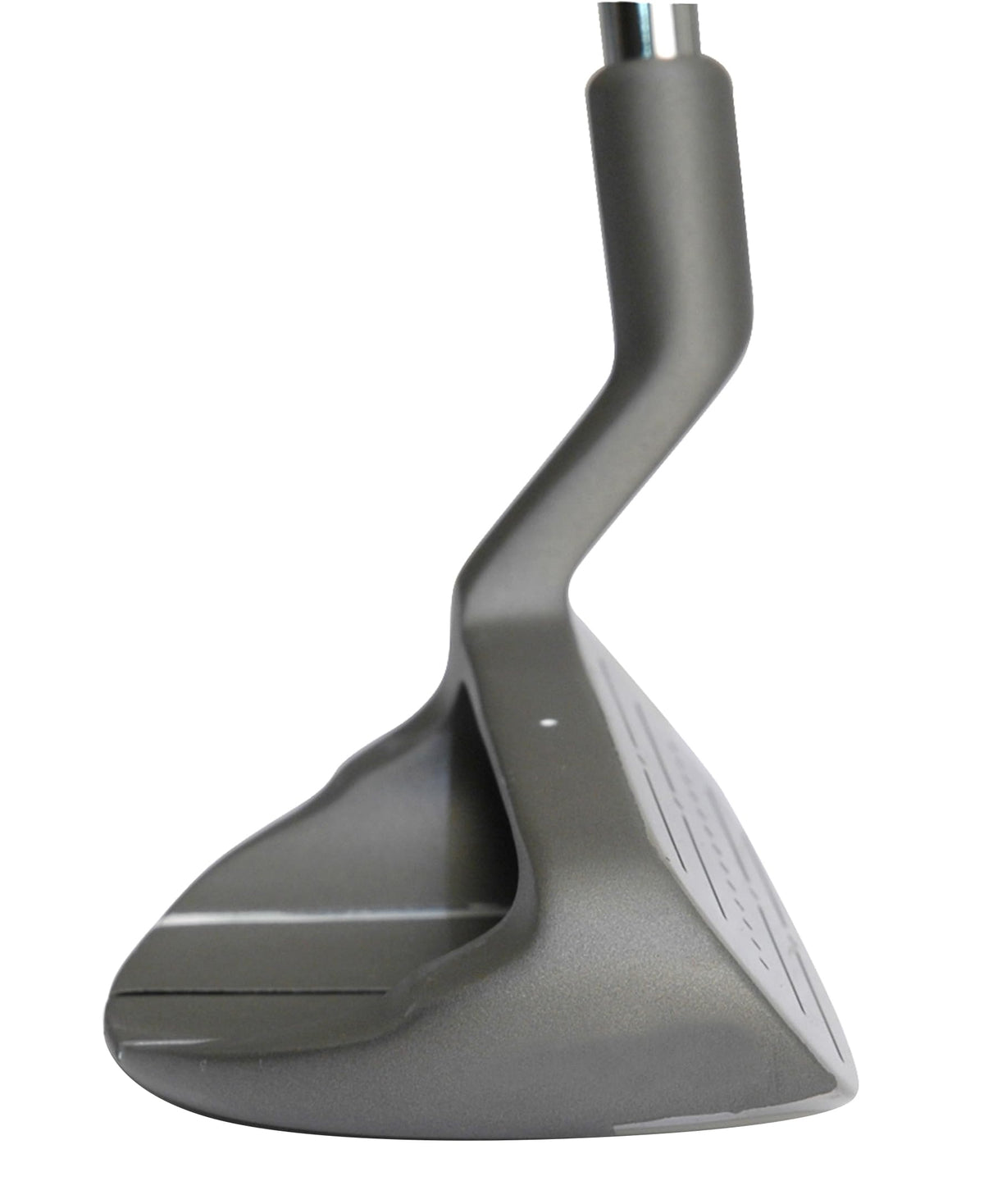 Pinemeadow Chipper with offset hosel emphasizes hands ahead at address.