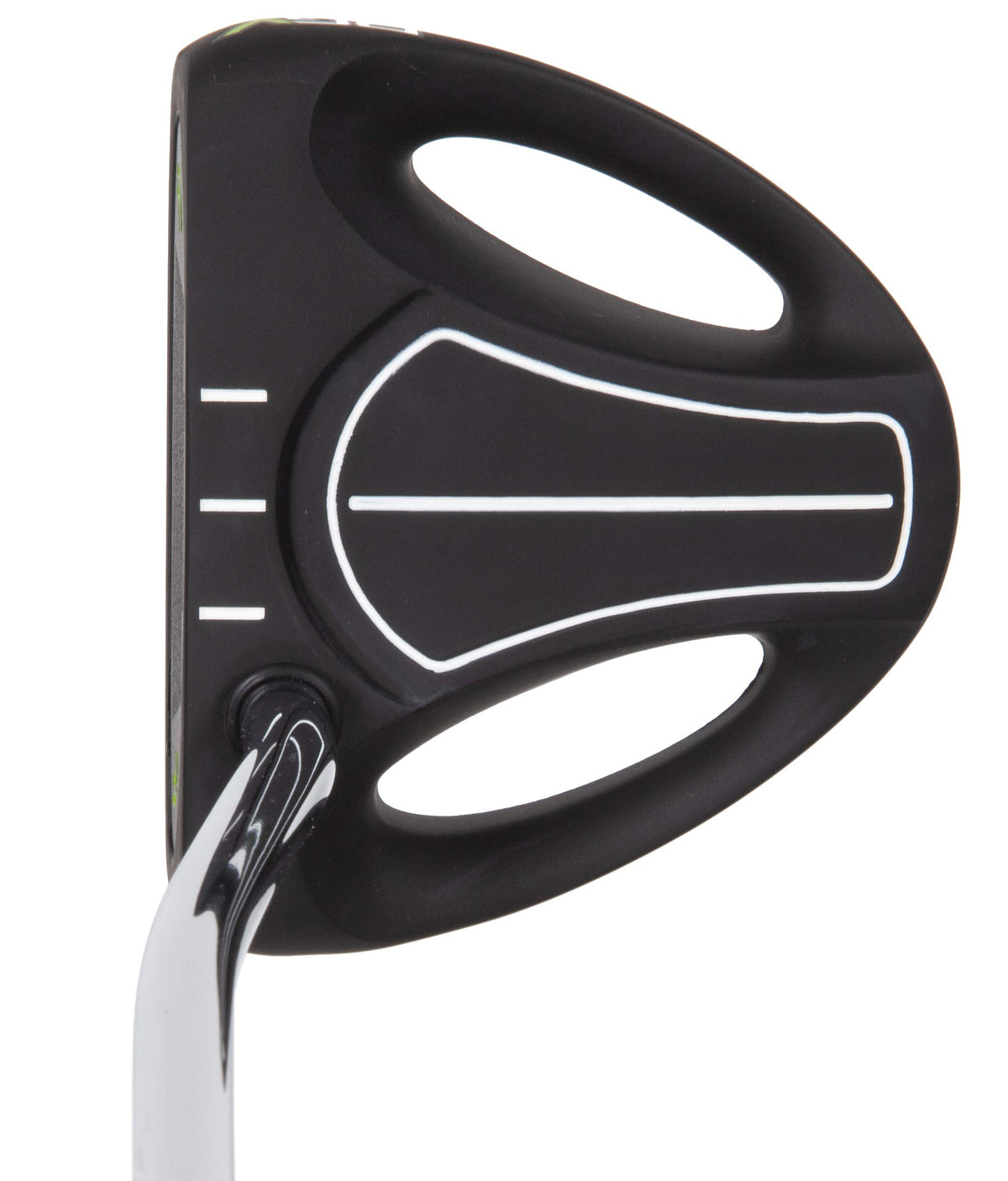Pinemeadow PGX MB putter at address position with high-contrast lines