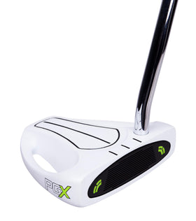 PGX putter with white finish enhances alignment on the green