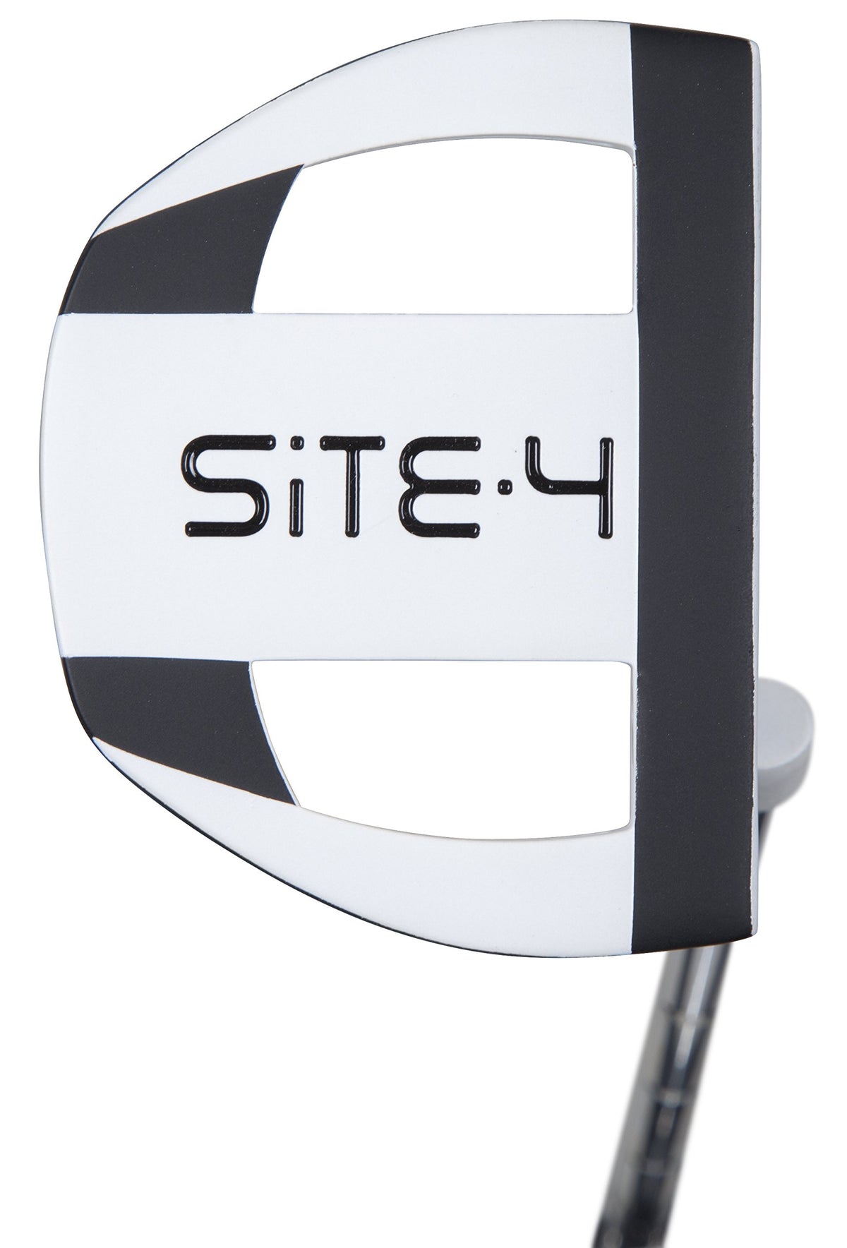 Pinemeadow Golf Site 4 Putter face closeup shows balanced contact area.