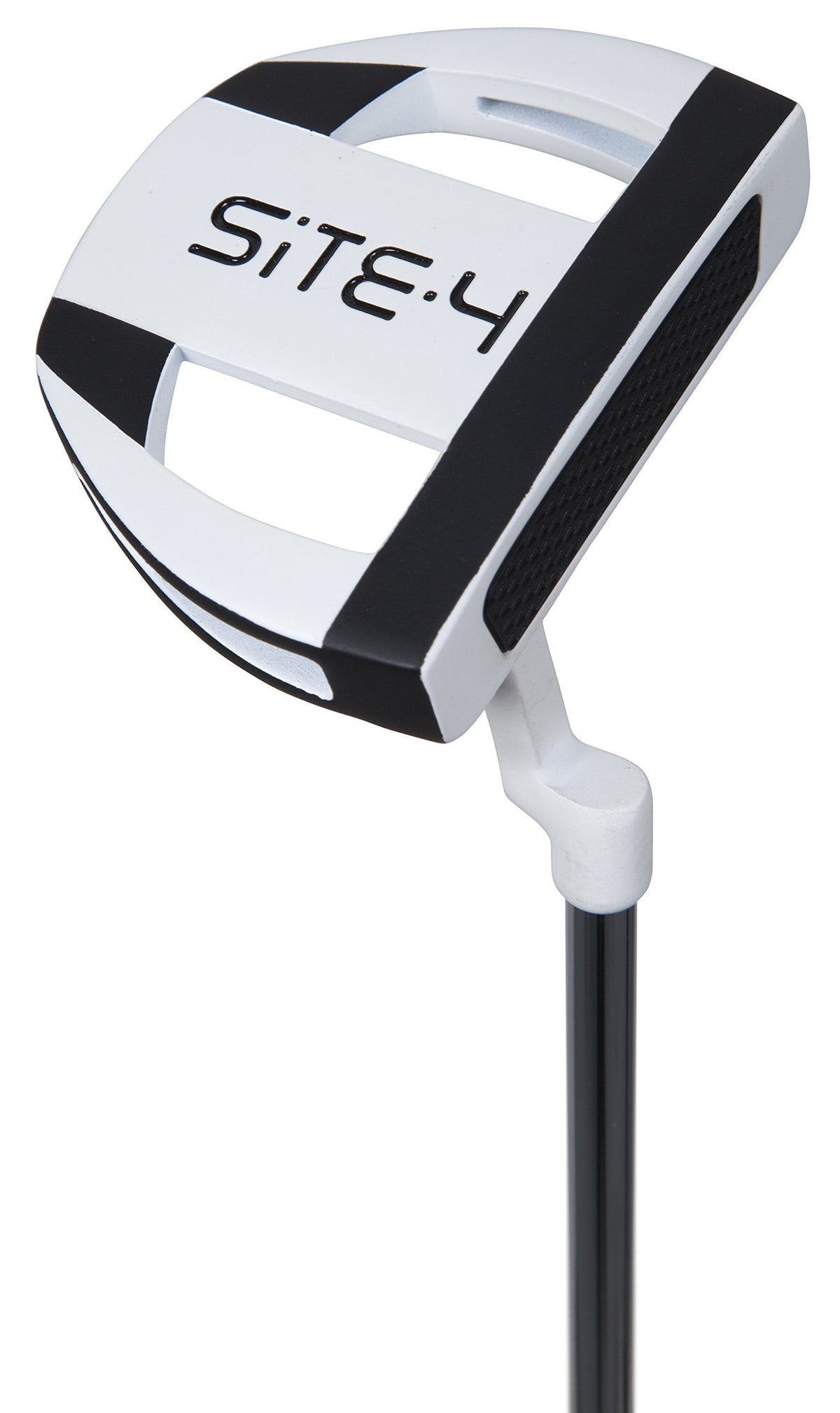 Pinemeadow Golf Site 4 Putter top view emphasizes compact footprint for setup.