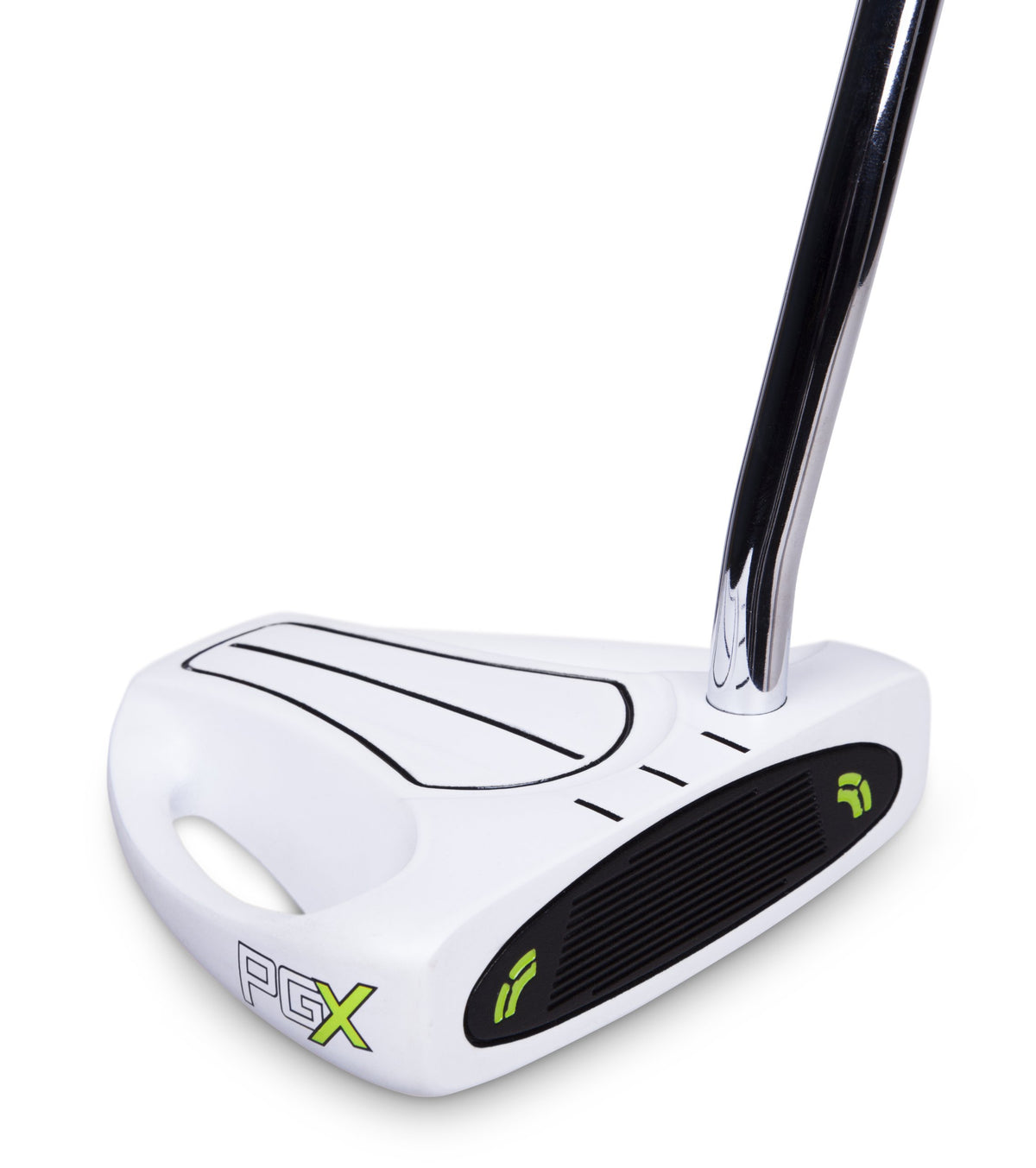 Pinemeadow PGX putter with white finish aiding address visibility.