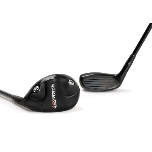 Pinemeadow Ladies' Command BK 4 Hybrid 22° front view shows sleek black pearl finish for versatile shots.