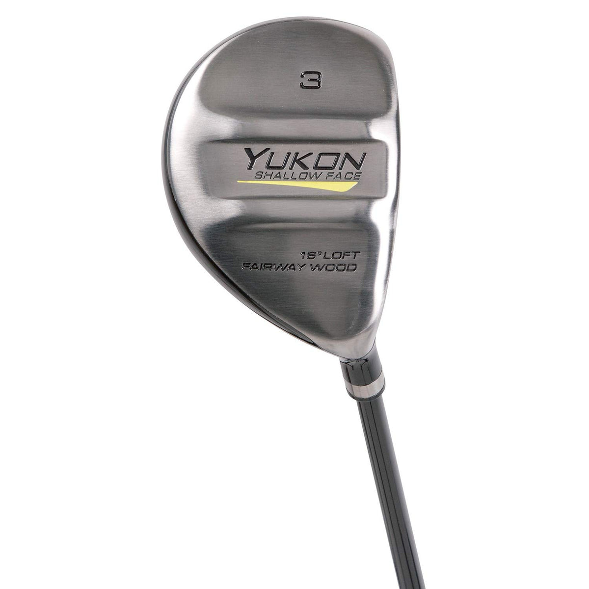 Pinemeadow Yukon 13+ fairway wood extended toe-to-heel length for a larger forgiving sweet spot