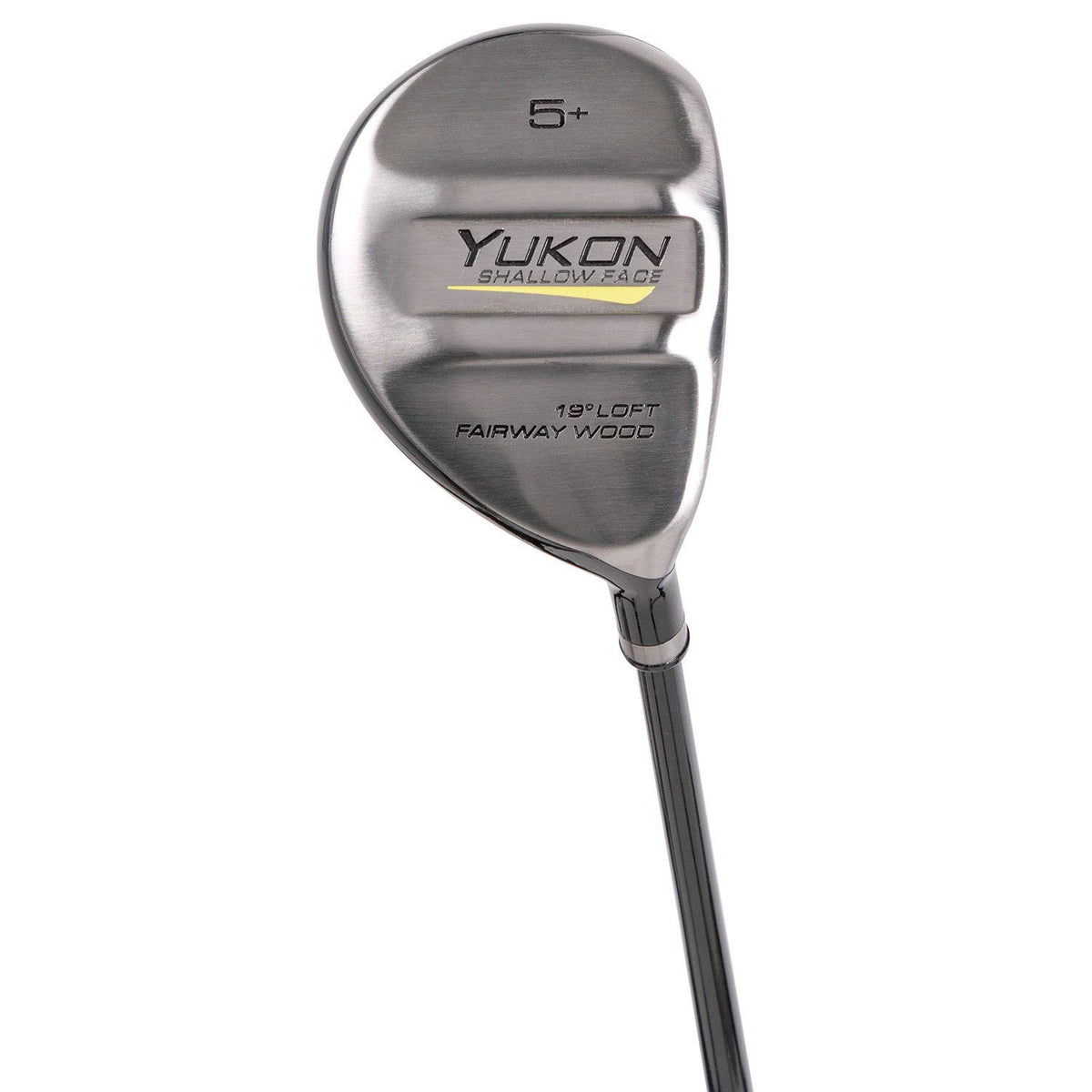 Pinemeadow Yukon 13+ fairway wood profile emphasizes forgiving shallow face for easy contact