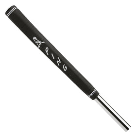 PING PP58 black midsize putter grip front view with textured surface for enhanced feel