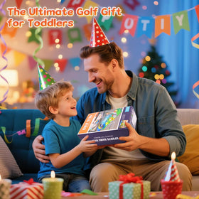 Pinkpeach gift-ready toddler golf set suits young athletes.