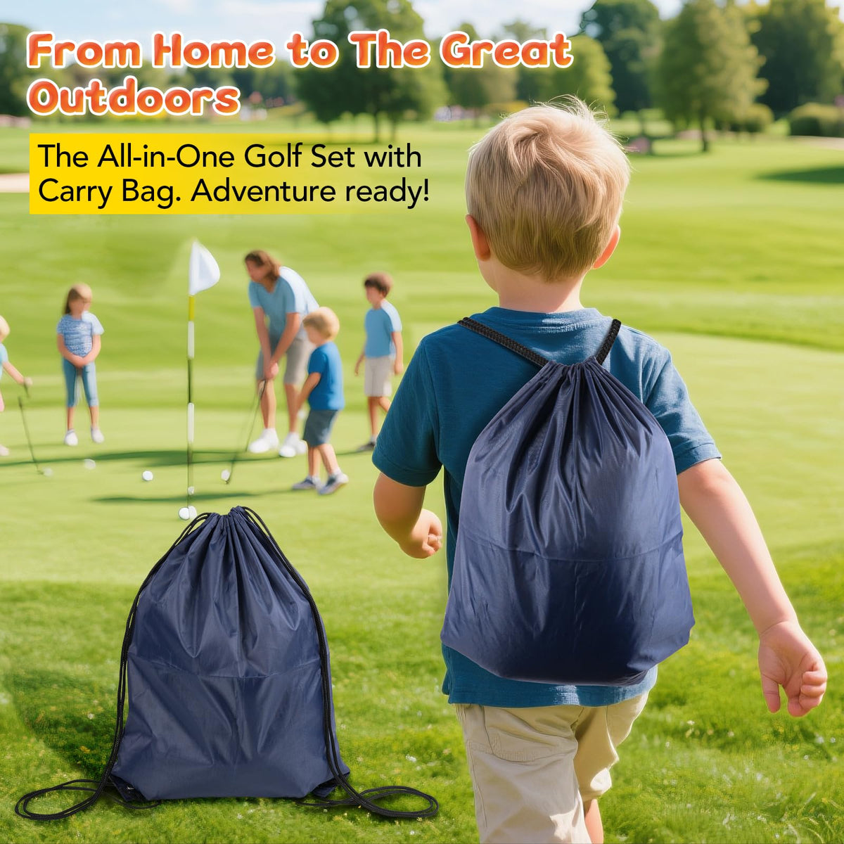 Pinkpeach glow-in-the-dark golf balls enable nighttime play.