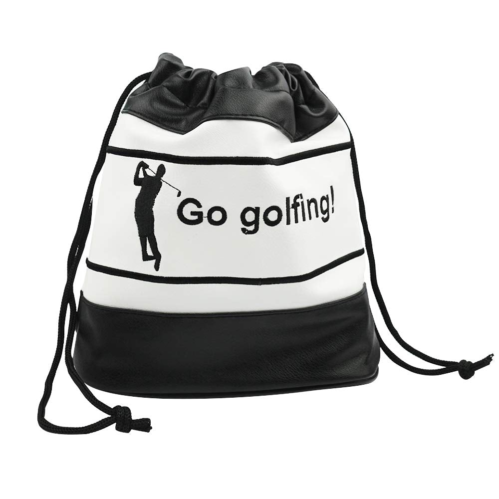 PINMEI golf ball pouch embroidery close-up highlighting premium stitching
