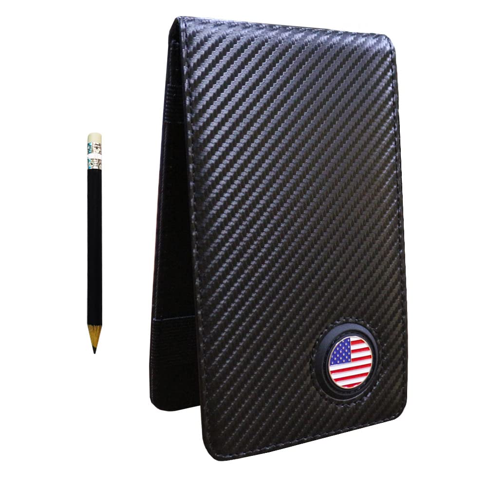 PINMEI golf leather scorecard holder with compact pocket-friendly design.