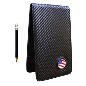 PINMEI golf leather scorecard holder with compact pocket-friendly design.