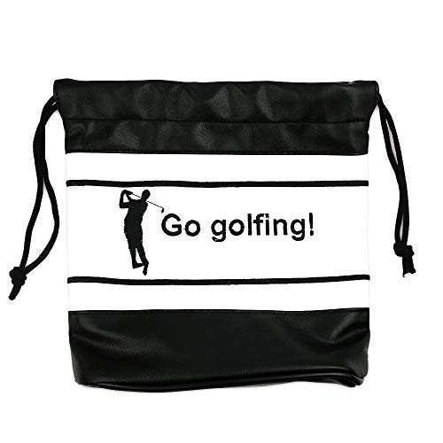 PINMEI PU drawstring pouch open for easy access on course