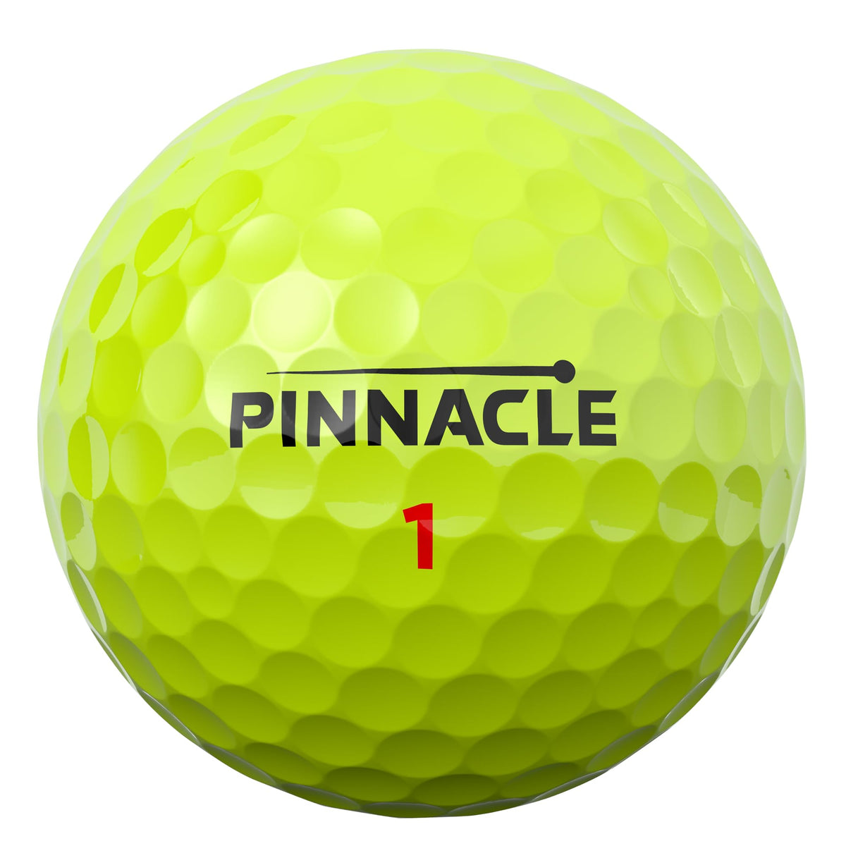 Pinnacle Distance Yellow 15-Ball core detail indicates high-energy design.