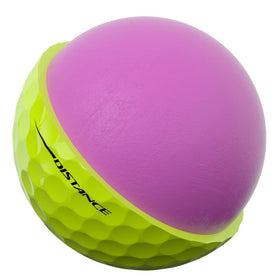 Pinnacle Distance Yellow 15-Ball on green illustrates consistent roll out.