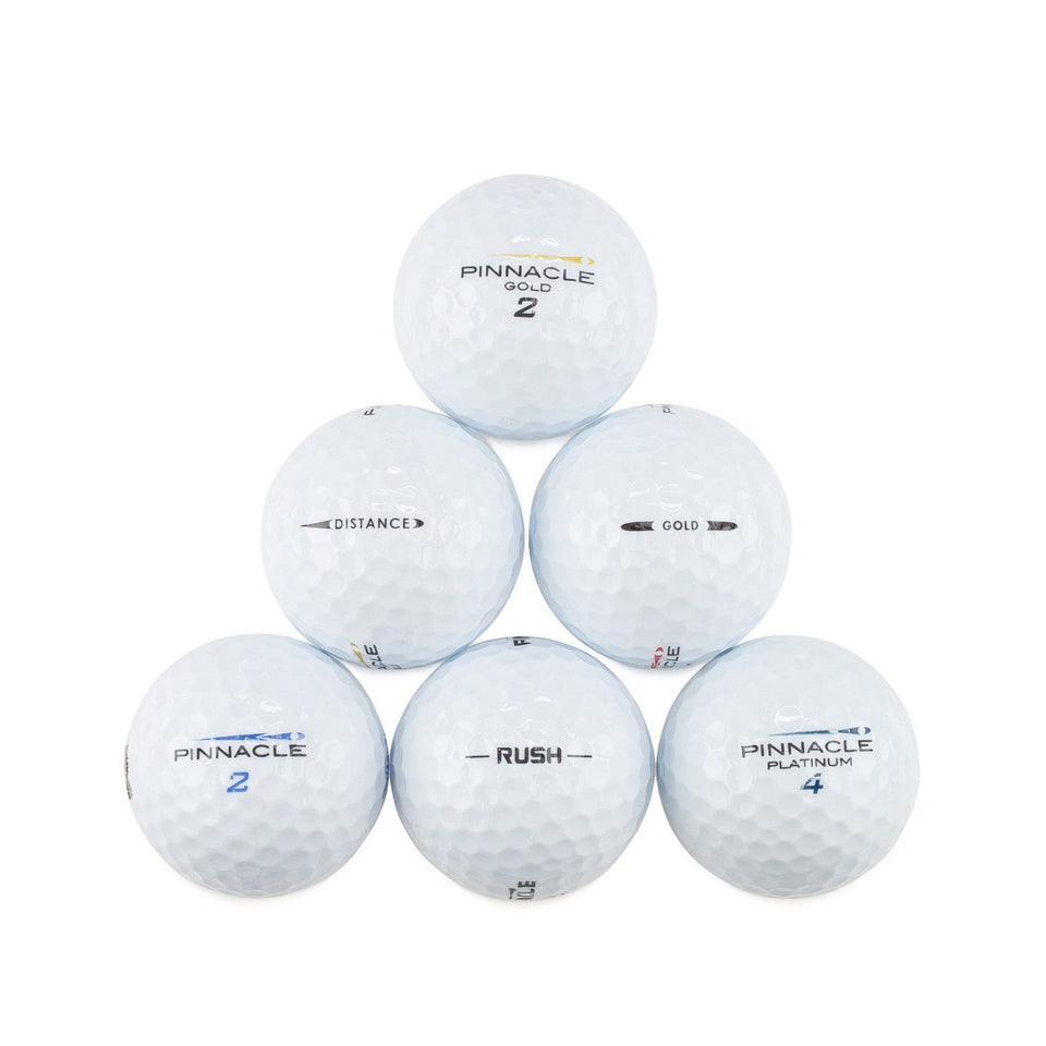 Pinnacle golf ball mix pack shows mint quality used balls for practice