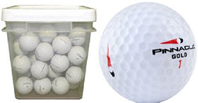 Pinnacle Mix 50-ball bucket in a reusable tub for organized practice.