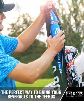 Pins & Aces Golf Co. discreet design fits most golf bags.