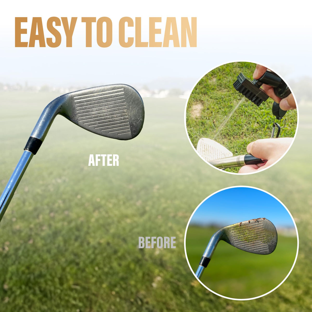 Pinshot Golf cleaner with 5 oz water capacity for refills.