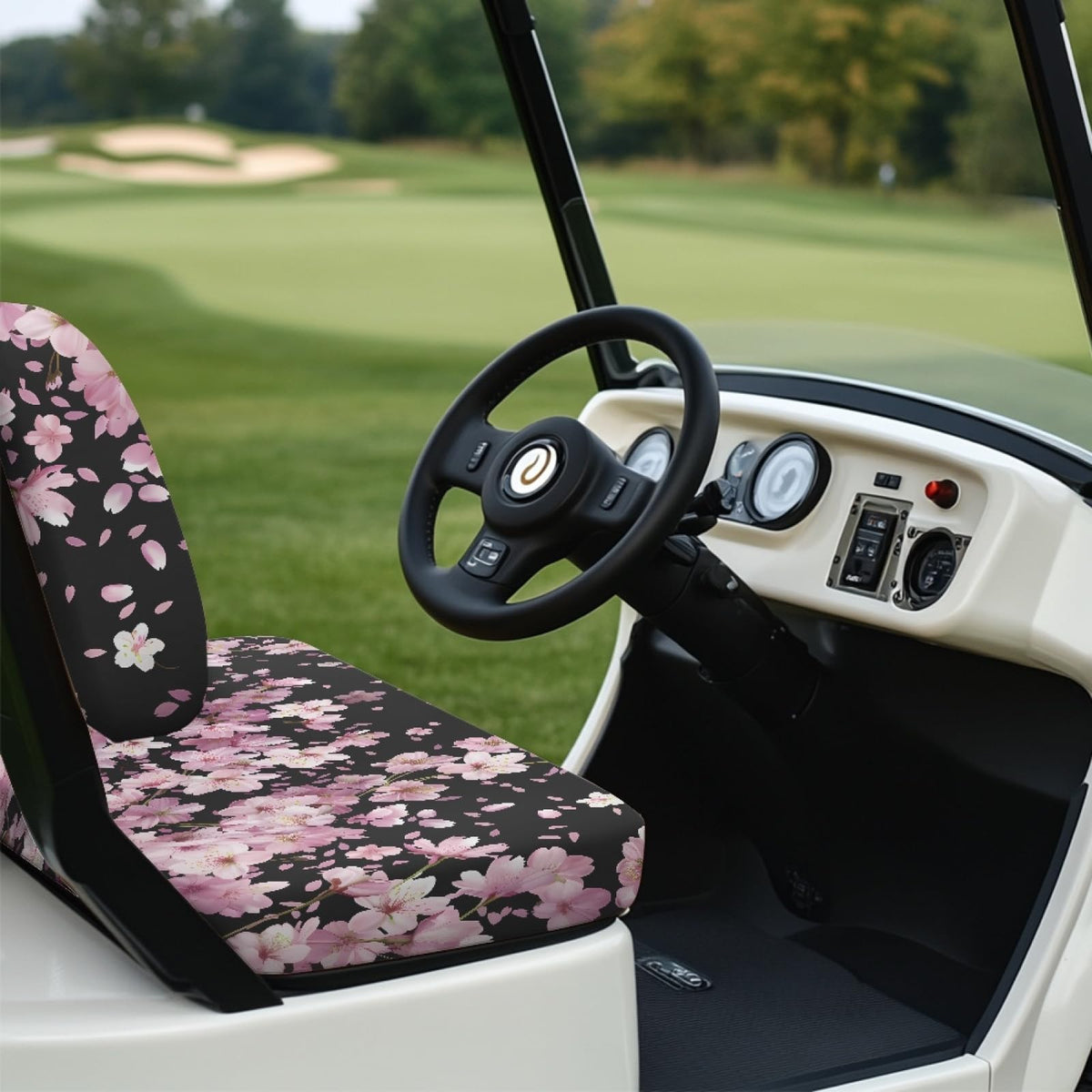 Pirexcny universal fit golf cart seat cover stays in place during turns.