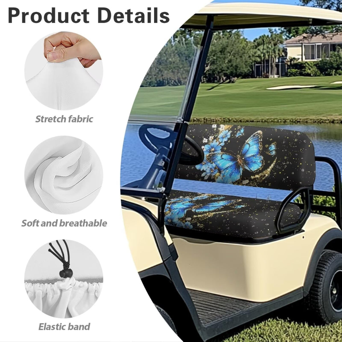 Pirexcny Starry Butterfly gift-ready design enhances your golf cart look.