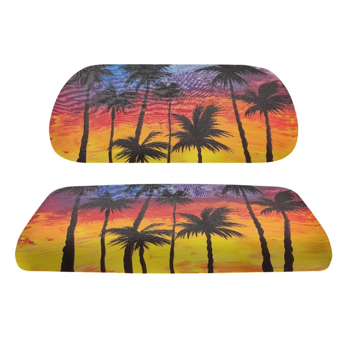 Pirexcny Sunset Coconut backrest cover protects seats during rides.