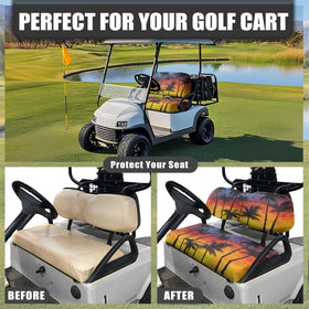 Pirexcny Sunset Coconut universal fit covers EZGO TXT and Club Car seats.