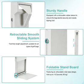 PIRXXIY universal-fit bag holder accommodating bags taller than 31 inches.