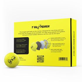 Piss Missile distance ball yellow Surlyn cover boosts durability on tee