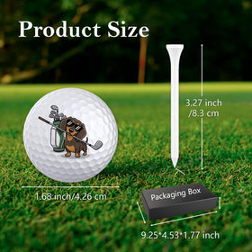 PIUFAM dachshund design golf ball artwork adds fun on the course.