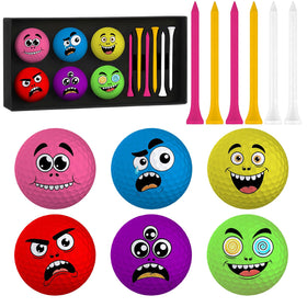 PIUFAM emoticon golf balls 6-pack for fun practice sessions.