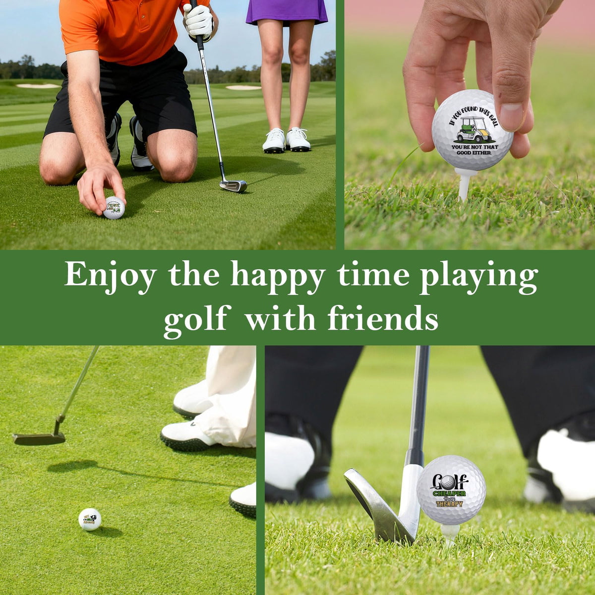 PIUFAM golf balls in use during practice on the green