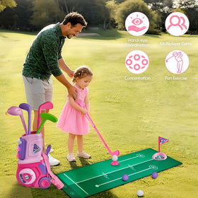 PJG iron club pink aids hand-eye coordination during practice