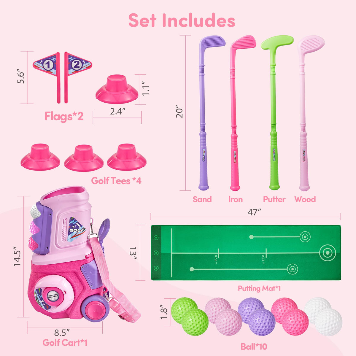 PJG sand wedge left-handed club pink adds versatility for play