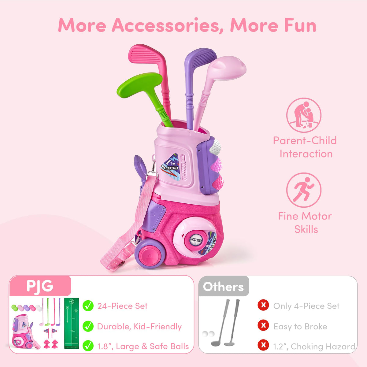 PJG golf mat pink provides soft practice area for indoor or outdoor sessions
