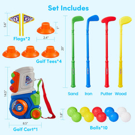 PJG Toddler Golf Set carrying-strap for easy transport between rooms and parks.