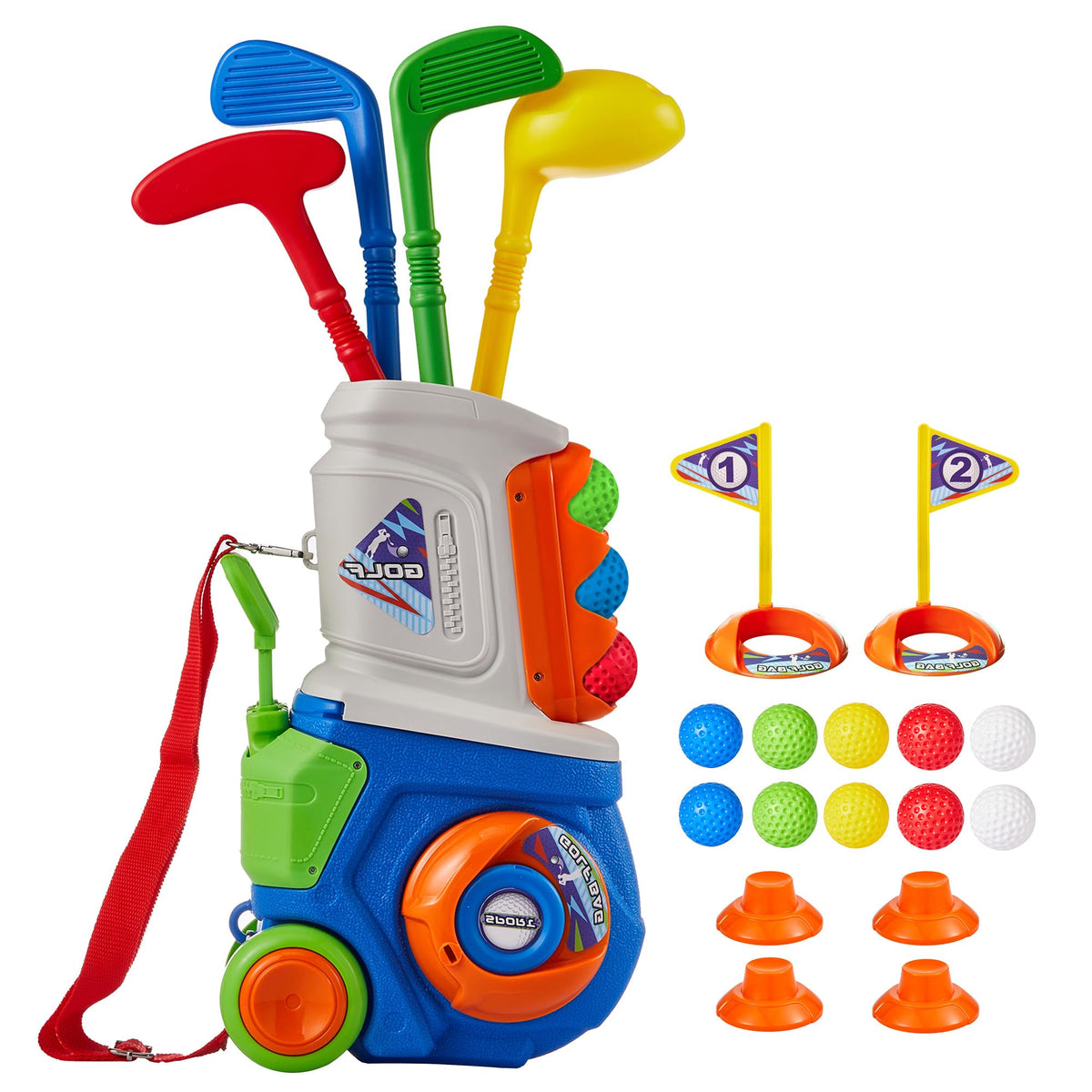 PJG toddler golf cart showing portable design for easy backyard and park play