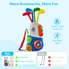 PJG toddler golf clubs showing balanced, lightweight design for safe beginner practice