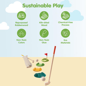 PlanToys Mini Golf Set two balls: easy-to-handle for developing coordination.