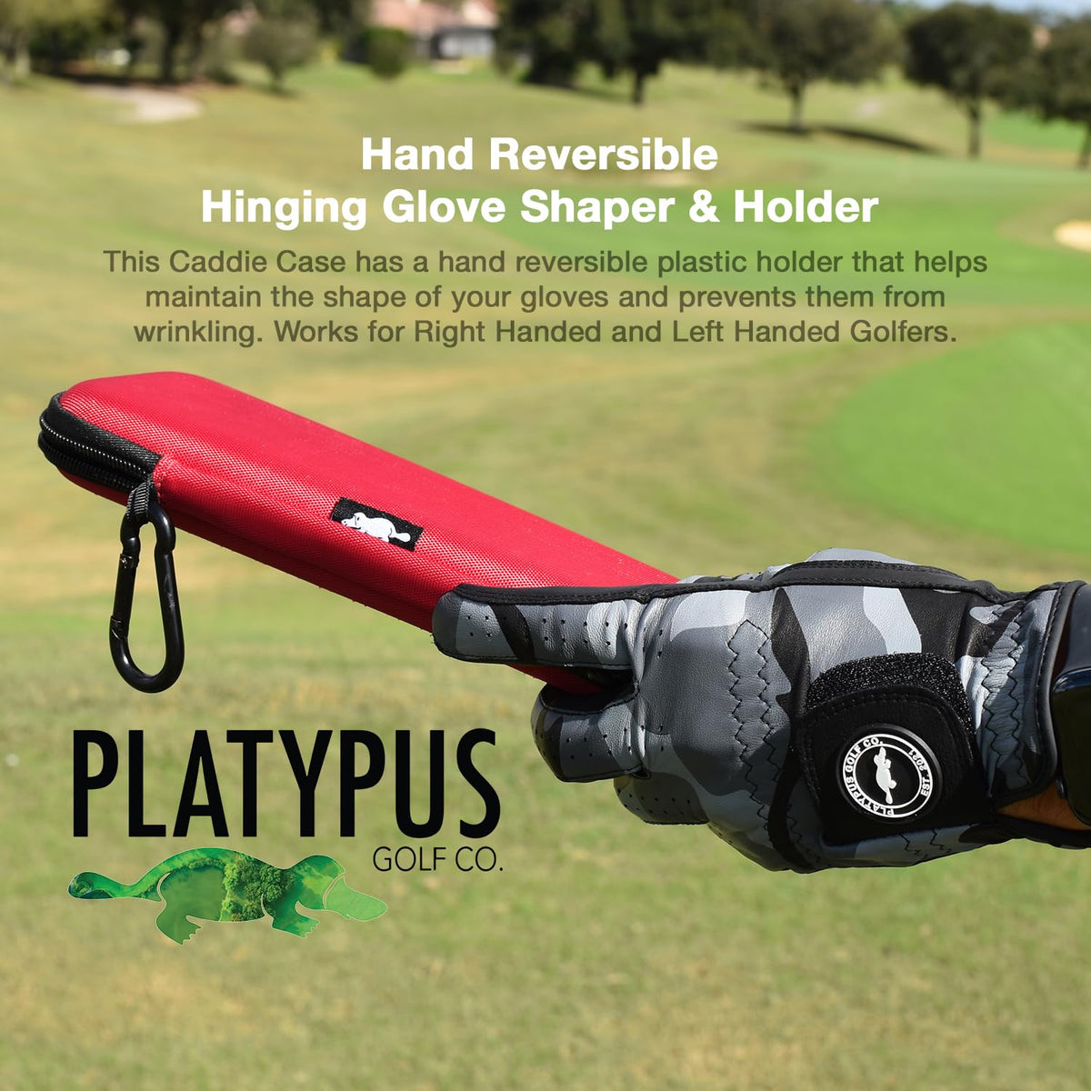 Platypus Golf Co carabiner clip offers fast access during rounds.