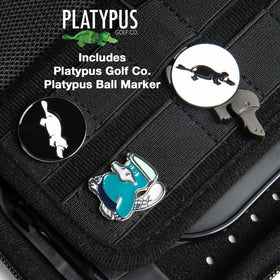 Platypus Golf Co. Carabiner clip enables fast attachment to your golf bag.
