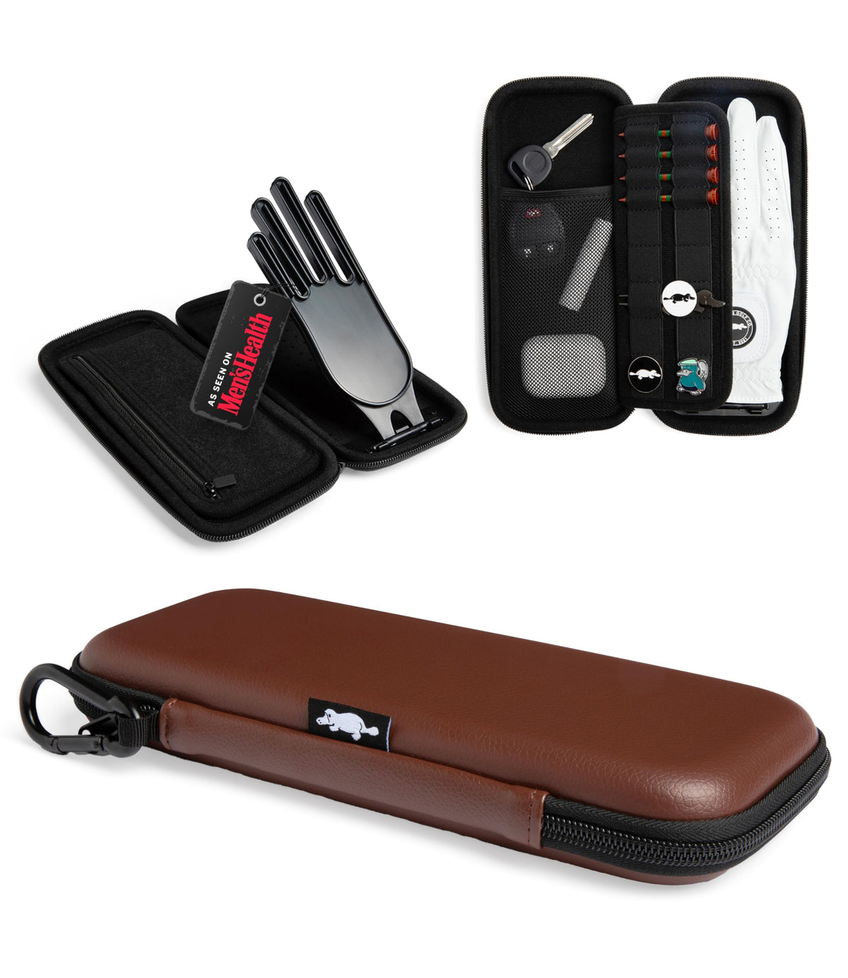Platypus Golf Co. EVA travel case front view for compact on-bag storage